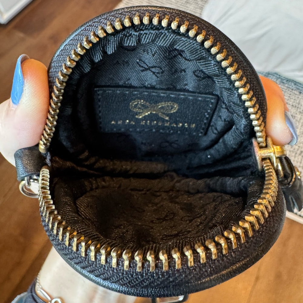 Anya Hindmarch Black Leather Coin Purse w/ Keychain - Picture 6 of 9